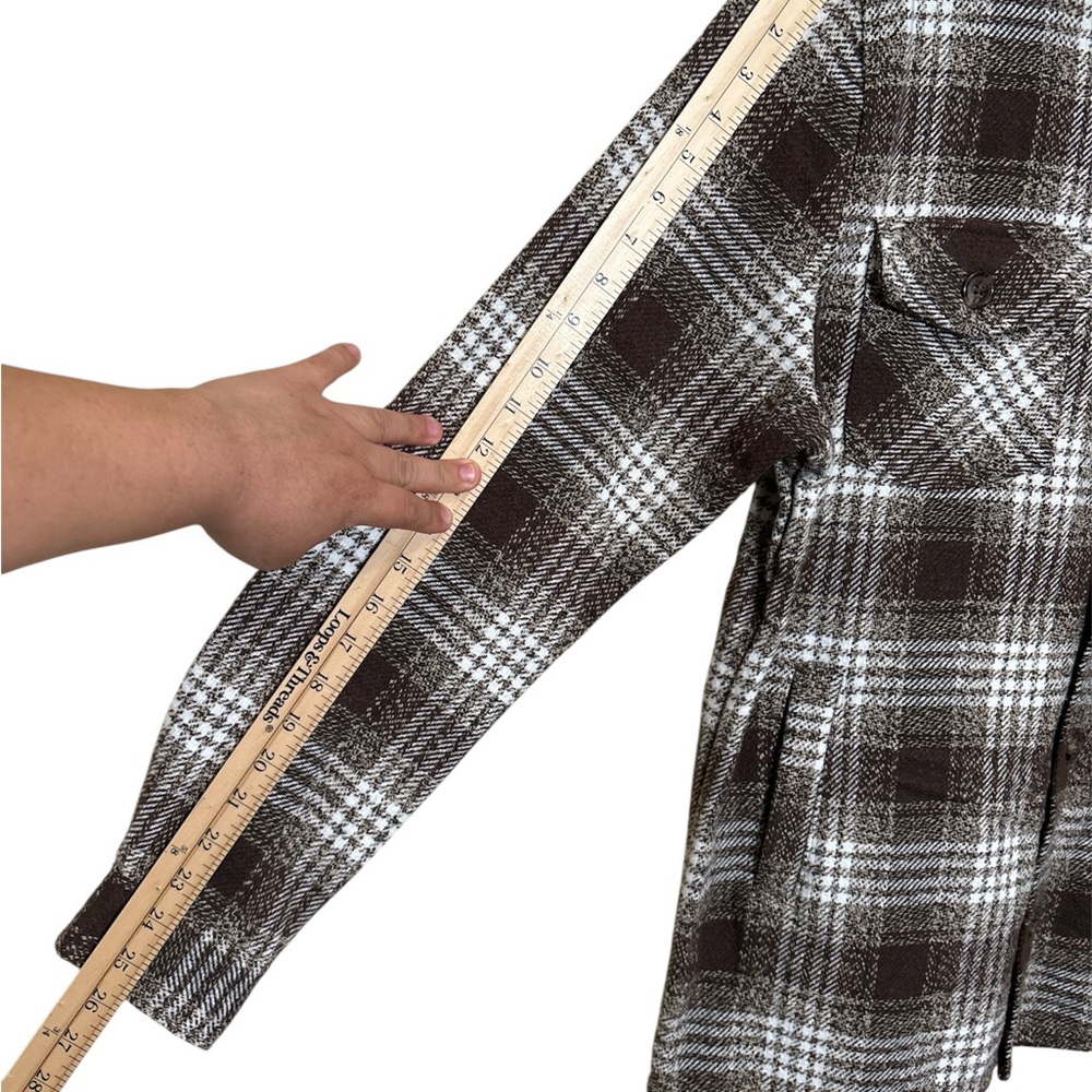 DISTORTION Men's Brown Plaid Casual Button Down Shirt,Size M,NWT - Picture 6 of 8